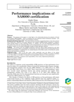 Performance implications of SA8000 certification