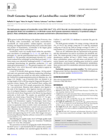 Draft Genome Sequence of Lactobacillus rossiae DSM 15814(T)