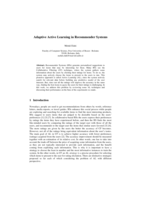 Adaptive active learning in recommender systems