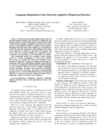 Language-independent clone detection applied to plagiarism detection