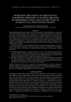 Increasing the safety of agricultural machinery operating on sloping grounds by performing static and dynamic tests of stability on a new-concept facility
