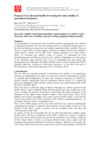 Proposal of an advanced facility for testing the static stability of agricultural machinery