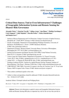 Critical Data Source: Tool or Even Infrastructure? Challenges of Geographic Information Systems and Remote Sensing for Disaster Risk Governance