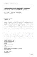 Engineering and Verifying Agent-oriented Requirements Augmented by Business Constraints with B-Tropos
