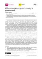 Communicating Knowledge and Knowledge of Communication