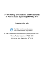 Preface: EMPIRE 2015 - 3rd workshop on emotions and personality in personalized services