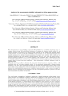 Analysis of the measurements reliability in dynamic test of the opaque envelope