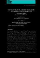 Using STATA for applied research: reviewing its capabilities