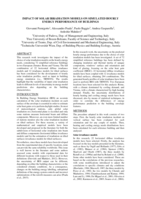 Impact of solar irradiation models on simulated hourly energy performance of buildings