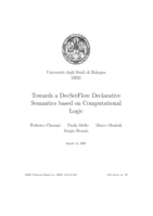 Towards a DecSerFlow declarative semantics based on computational logic