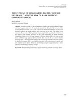 The Funding of Subsidiaries Equity, “Double Leverage,” and the Risk of Bank Holding Companies (BHCS)