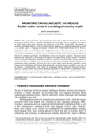 Promoting Cross-linguistic Awareness: English motion events in a multilingual teaching model