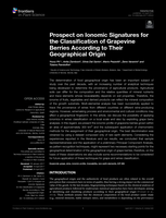 Prospect on Ionomic Signatures for the Classification of Grapevine Berries According to Their Geographical Origin