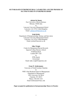 Sector-based entrepreneurial capabilities and the promise of sector studies in entrepreneurship