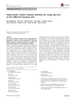 Stand density sensitive biomass functions for young oak trees at four different European sites