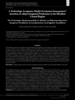 A technology acceptance model of common bean growers’ intention to adopt integrated production in the Brazilian Central Region = Ein Technologie-Akzeptanzmodell zur Absicht von Bohnenproduzenten, Integrierte Produktion im brasilianischen Zentralgebiet einzuführen