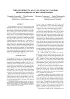 Ternary semantic analysis of social tags for personalized music recommendation
