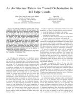 An Architecture Pattern for Trusted Orchestration in IoT Edge Clouds