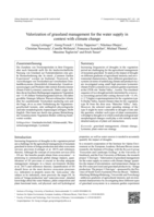 Valorization of grassland management for the water supply in context with climate change