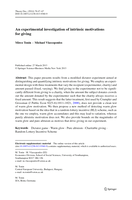 An experimental investigation of intrinsic motivations for giving