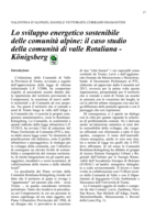 Lo sviluppo energetico sostenibile delle comunità alpine: il caso studio della Comunità di Valle Rotaliana-Königsberg