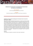 Kollaborative und kooperative Terminologiearbeit im Bereich Recht: Die Funktion der Rechtsfachleute