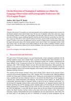 On the Detec­tion of Neo­lo­gism Can­did­ates as Basis for Lan­guage Obser­va­tion and Lex­ico­graphic Endeav­ours: The STyr­Lo­gism Pro­ject