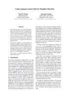 Using Language Learner Data for Metaphor Detection