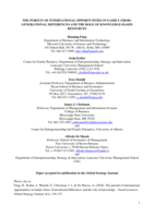 The pursuit of international opportunities in family firms: Generational differences and the role of knowledge-based resources