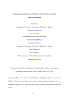 Natural Experiment Evidence on Whether Selection Bias Overstates the Gains from Migration