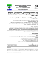 Adaptive functioning of Preschooler Children with Leukemia Post 1 Year of Therapies Compared with Sane Peers