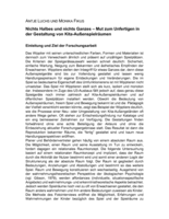 Nichts Halbes und nichts Ganzes: Mut zum Unfertigen in der Gestaltung von Kita-Außenspielräumen