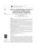How to sell technology services to innovators: Evidence from nanotech Italian companies
