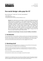Eco-social design: Who pays for it?