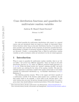 Cone distribution functions and quantiles for multivariate random variables