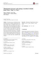 Management processes and strategy execution in family firms: From “what” to “how”