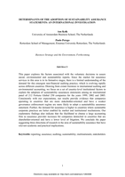 Determinants of the Adoption of Sustainability Assurance Statements: An International Investigation