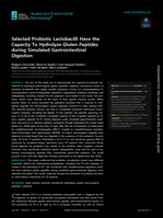 Selected probiotic lactobacilli have the capacity to hydrolyze gluten peptides during simulated gastrointestinal digestion