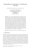 Rating Elicitation Strategies for Collaborative Filtering