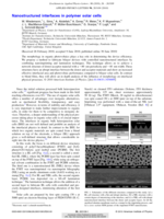 Nanostructured interfaces in polymer solar cells