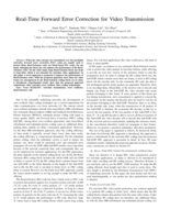 Real-time forward error correction for video transmission