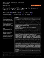 Impacts of nitrogen addition on plant species richness and abundance: A global meta-analysis