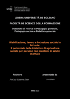 Riabilitazione, lavoro e inclusione sociale in fattoria: il potenziale delle iniziative di agricoltura sociale per persone con problemi di salute mentale