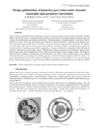 Design optimization of planetary gear trains under dynamic constraints and parameter uncertainty
