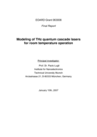 Modeling of THz quantum cascade lasers for room temperature operation