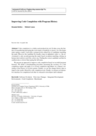 Improving code completion with program history