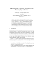 A Framework for Comparing Interactive Route Planning Apps in Tourism