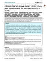 Population Genomic Analysis of Ancient and Modern Genomes Yields New Insights into the Genetic Ancestry of the Tyrolean Iceman and the Genetic Structure of Europe
