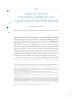 Design activism’s teleological freedoms as a means to transform our habitus