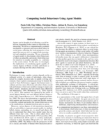 Computing Social Behaviours Using Agent Models
